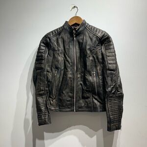 Leather Bikers Moto Jacket Women’s Size M real leather